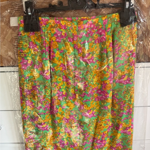 Boden Pink and Yellow Pencil Skirt Knee-Length Resort Wear - Picture 3 of 5